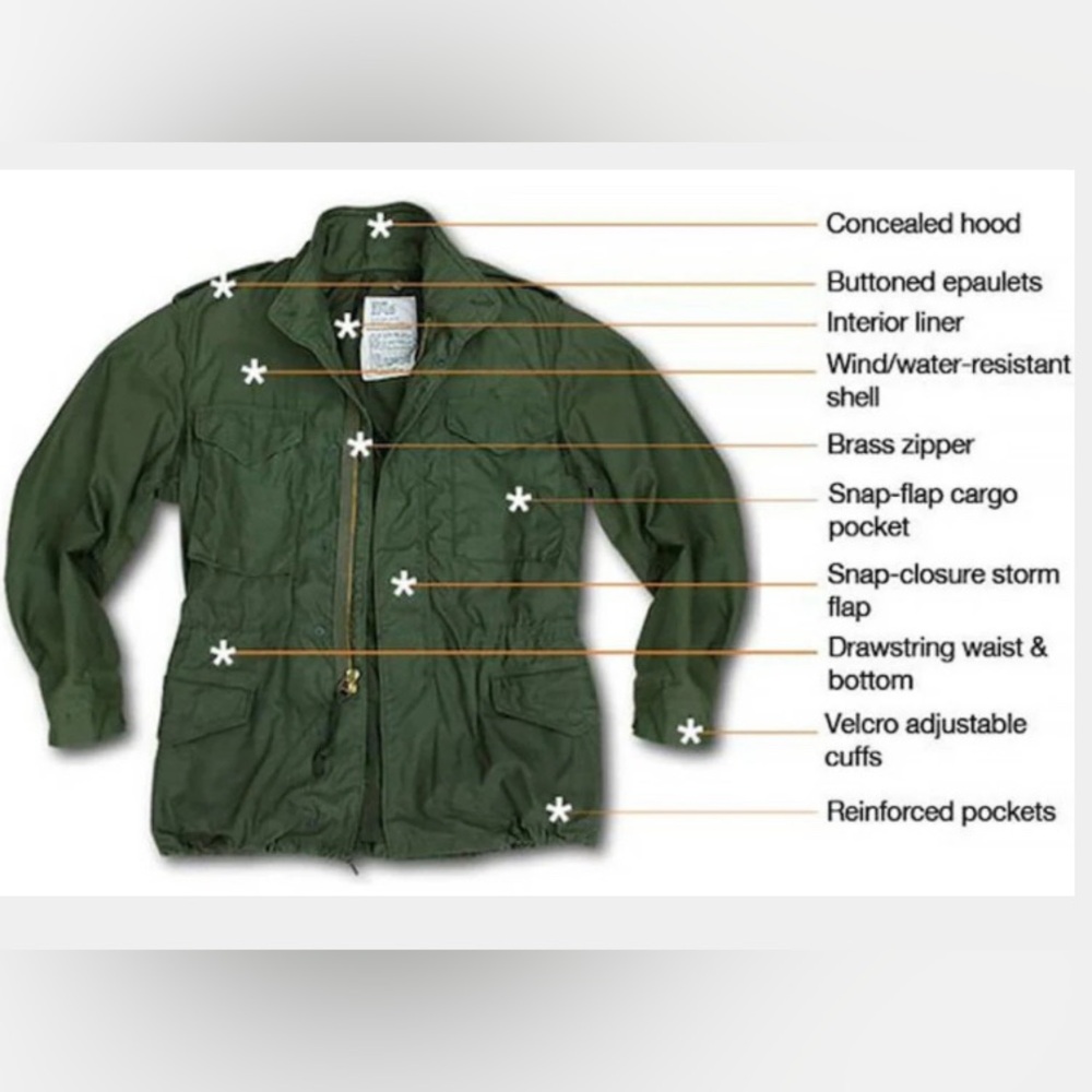 Authentic Vintage 70’s US Air Force COLD WEATHER FIELD OG-107 M-65 JACKET Large - Picture 17 of 17